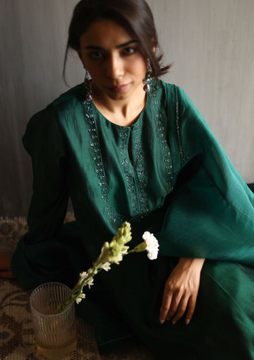 Emerald Beaded Kurta Set