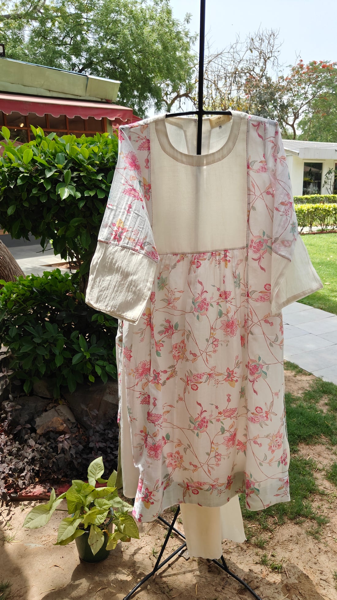 Ivory & Blush Floral Kurta Set