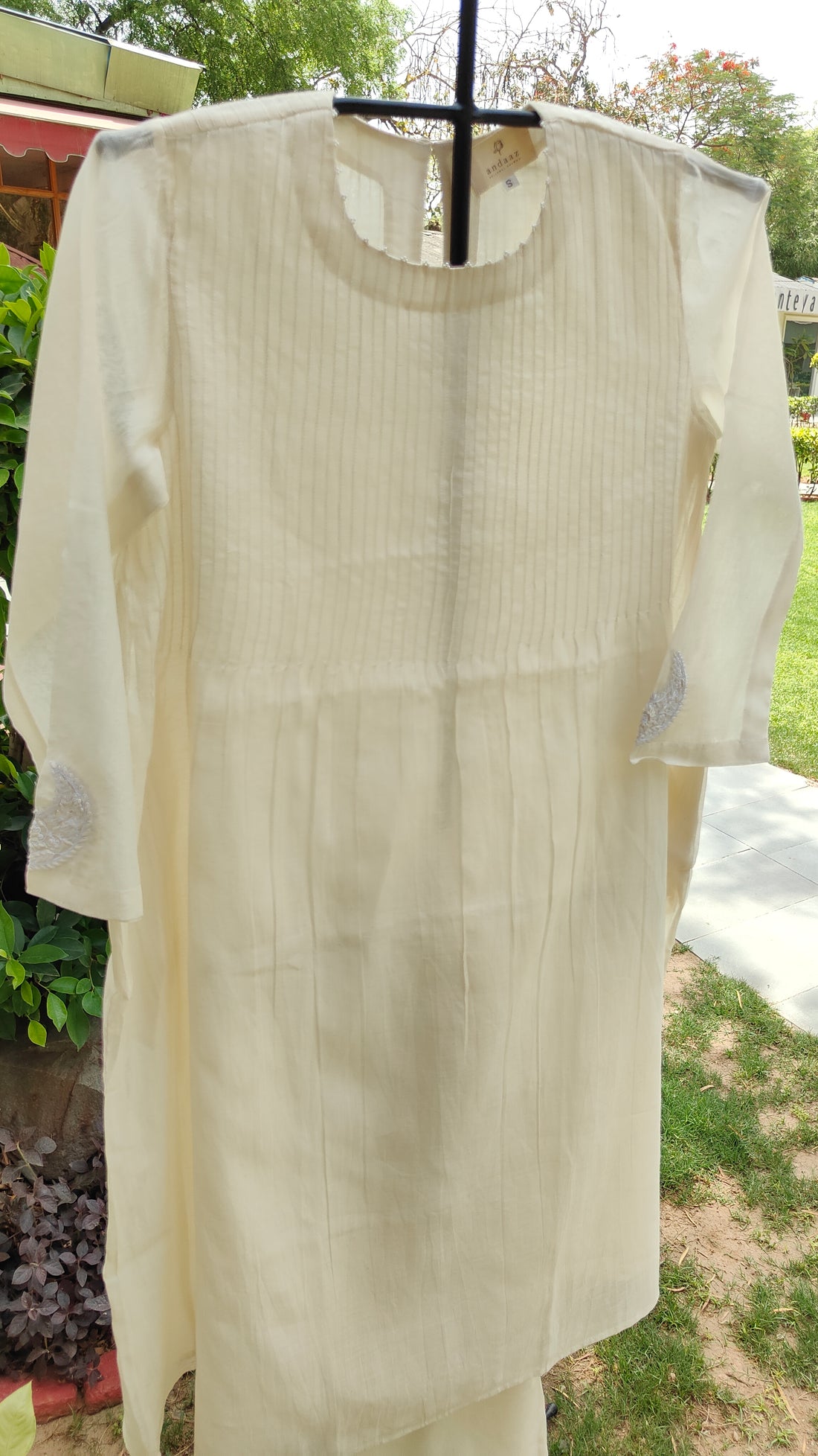 Ivory Pintuck Kurta Set