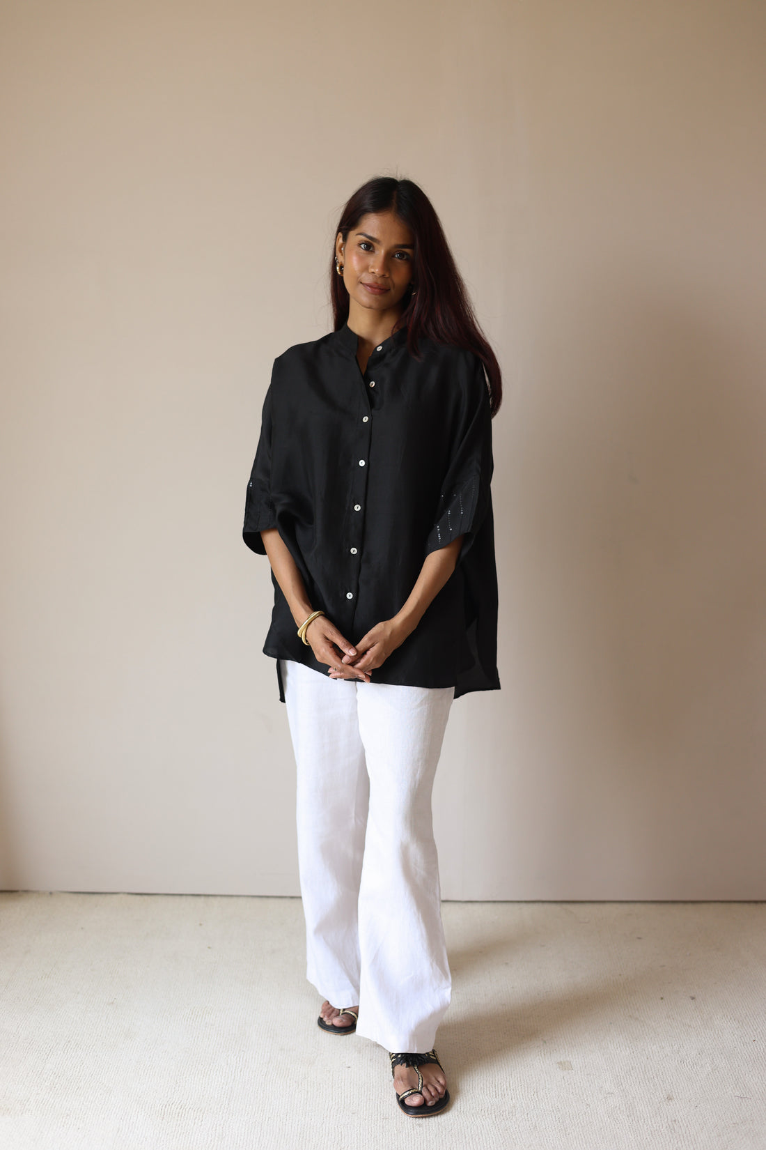 Black Embroidered Shirt