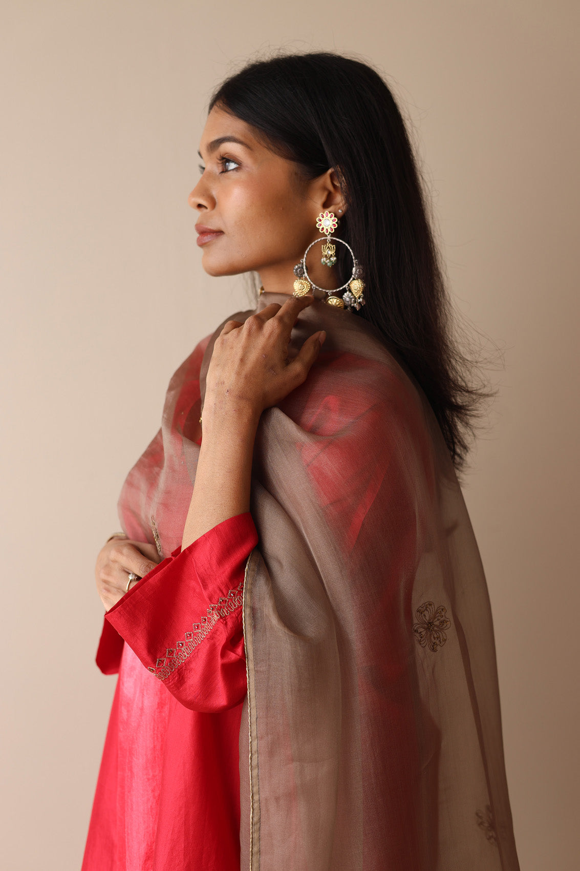 Hazel Embroidered Organza Dupatta