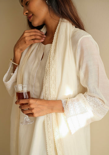 Ivory Embroidered Kurta Set
