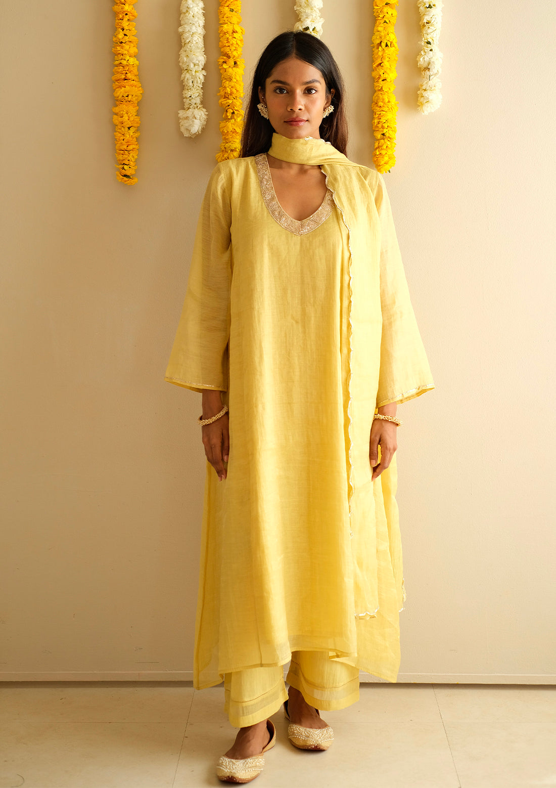 Canary Tissue Kurta Set