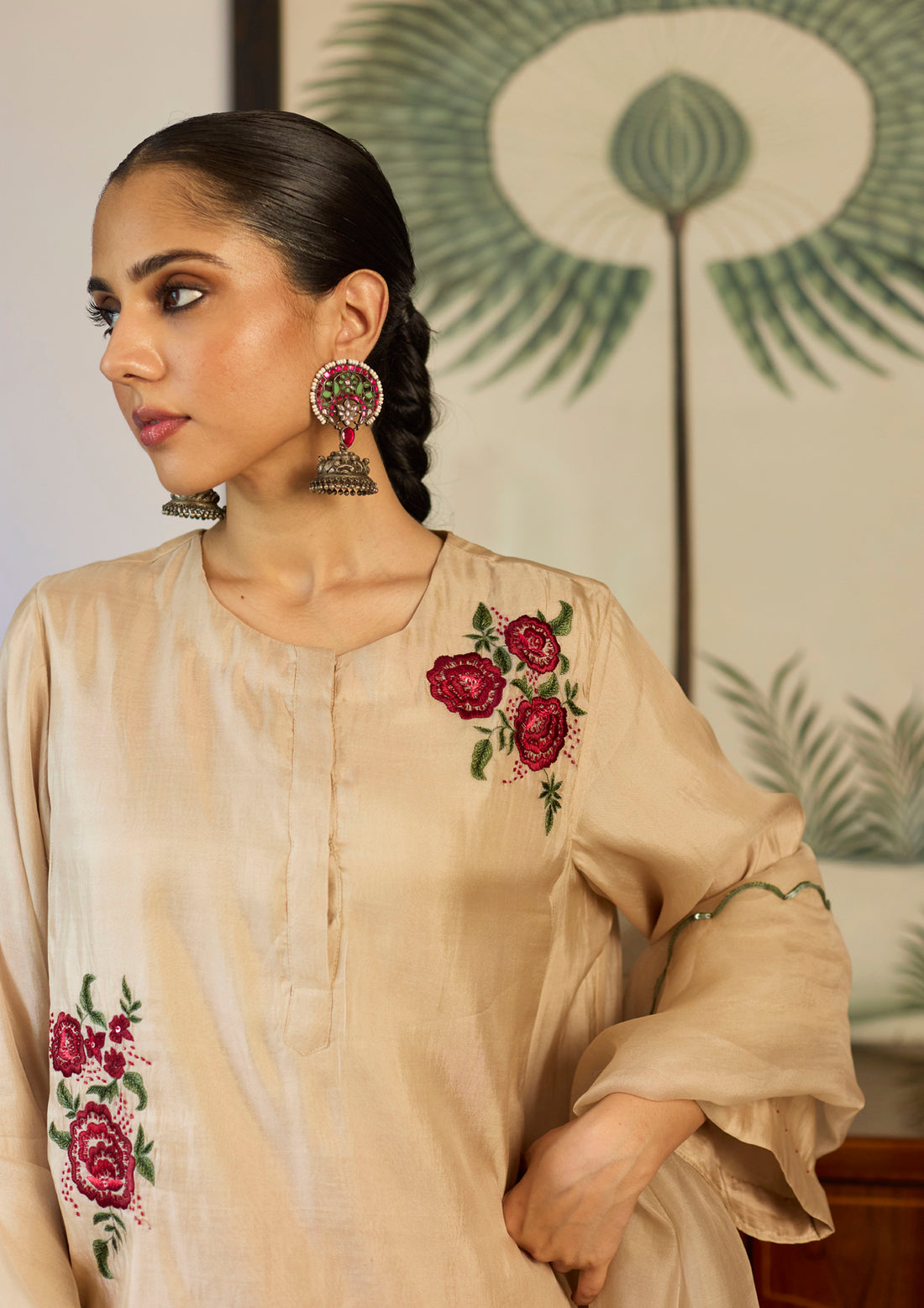 Ivory Rose Embroidered Kurta Set