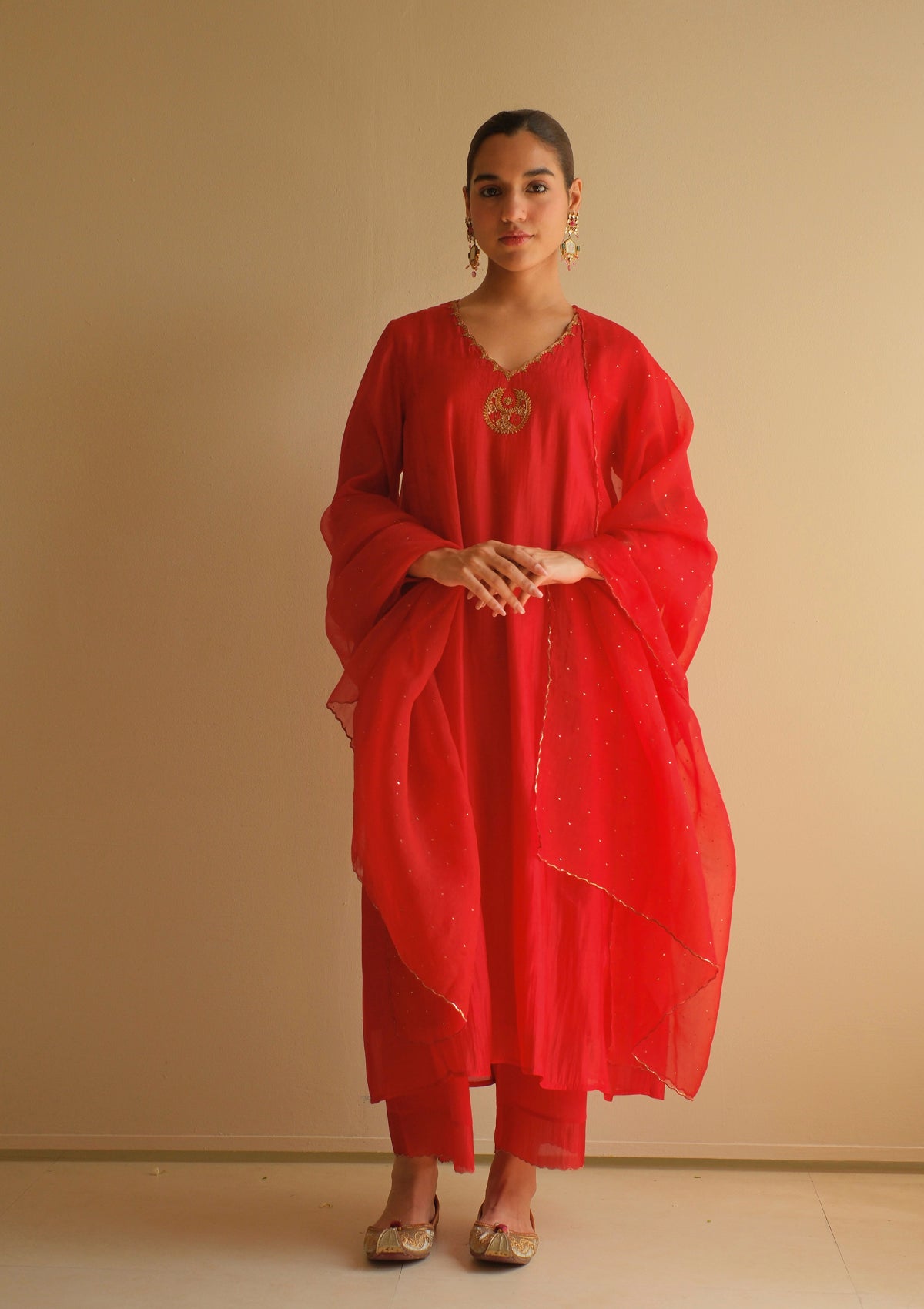Scarlet Chand Buta Kurta Set