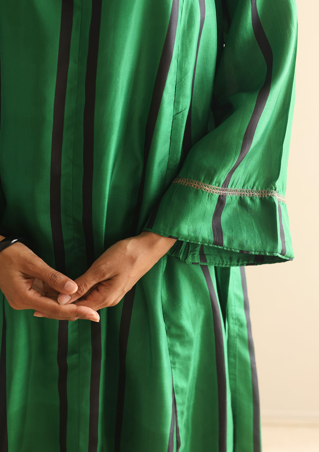 Emerald Green Striped Co-ord Set