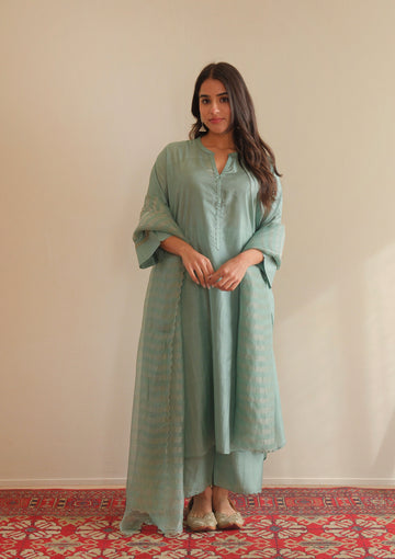 Powder blue Silk Kurta Set