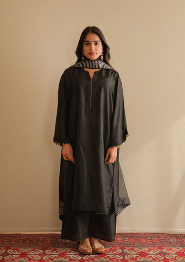 Midnight Black Kurta Set