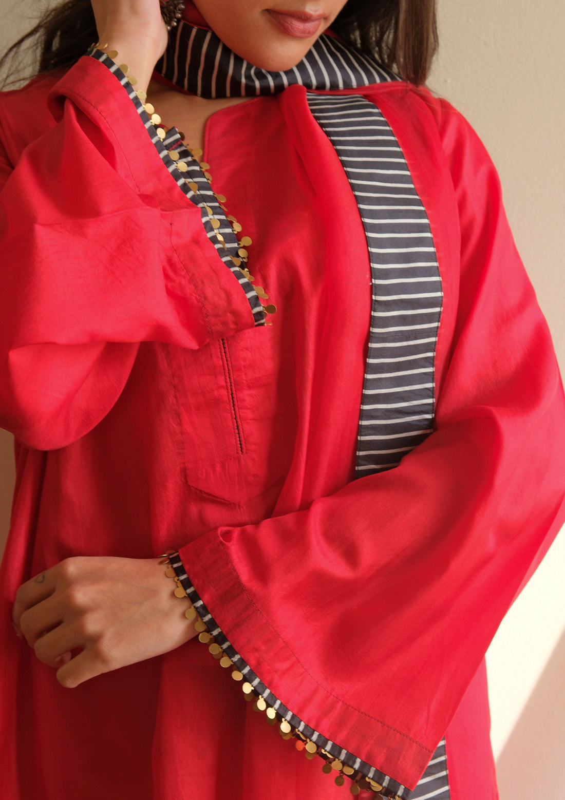 Scarlet Silk Kurta Set