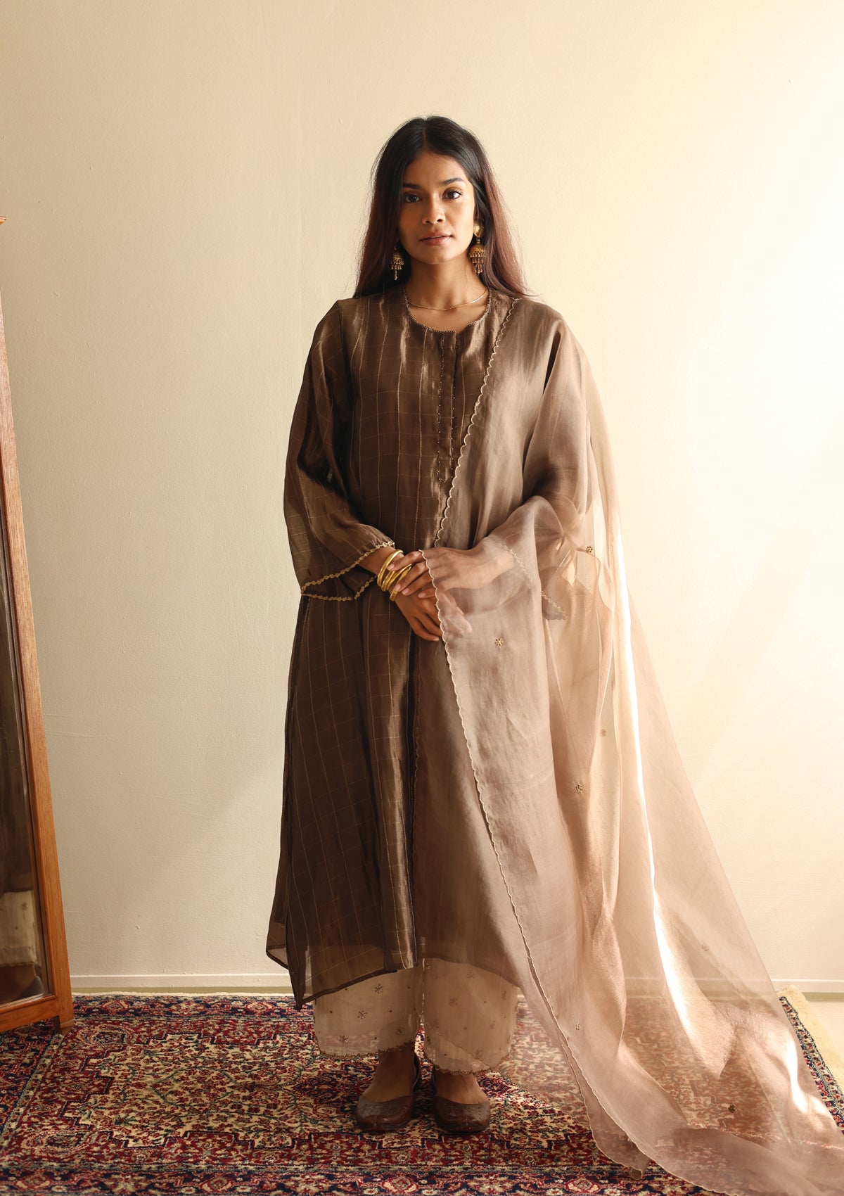 Hazel Checkered Kurta Set