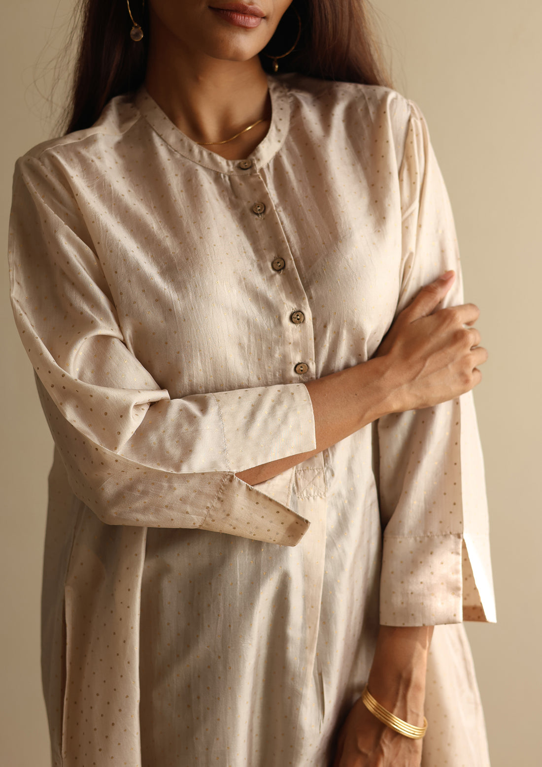 Ivory Hand blocked Kurta