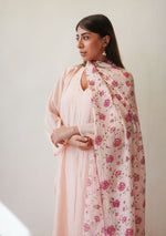 Load image into Gallery viewer, Blush Basic Kurta Set with Floral Stole
