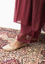 Load image into Gallery viewer, Burgundy Mukaish Pintuck Kurta Set
