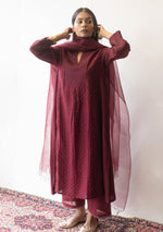 Load image into Gallery viewer, Burgundy Mukaish Tagai Kurta Set
