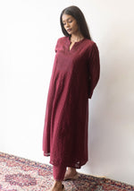 Load image into Gallery viewer, Burgundy Mukaish Tagai Kurta Set
