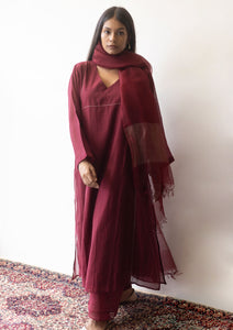 Burgundy Basic Kurta Set