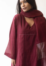 Load image into Gallery viewer, Burgundy Basic Kurta Set
