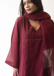 Burgundy Basic Kurta Set