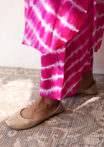 Fuchsia Tie Dye Kurta Set