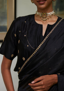 Black Zardozi Embroidered Saree