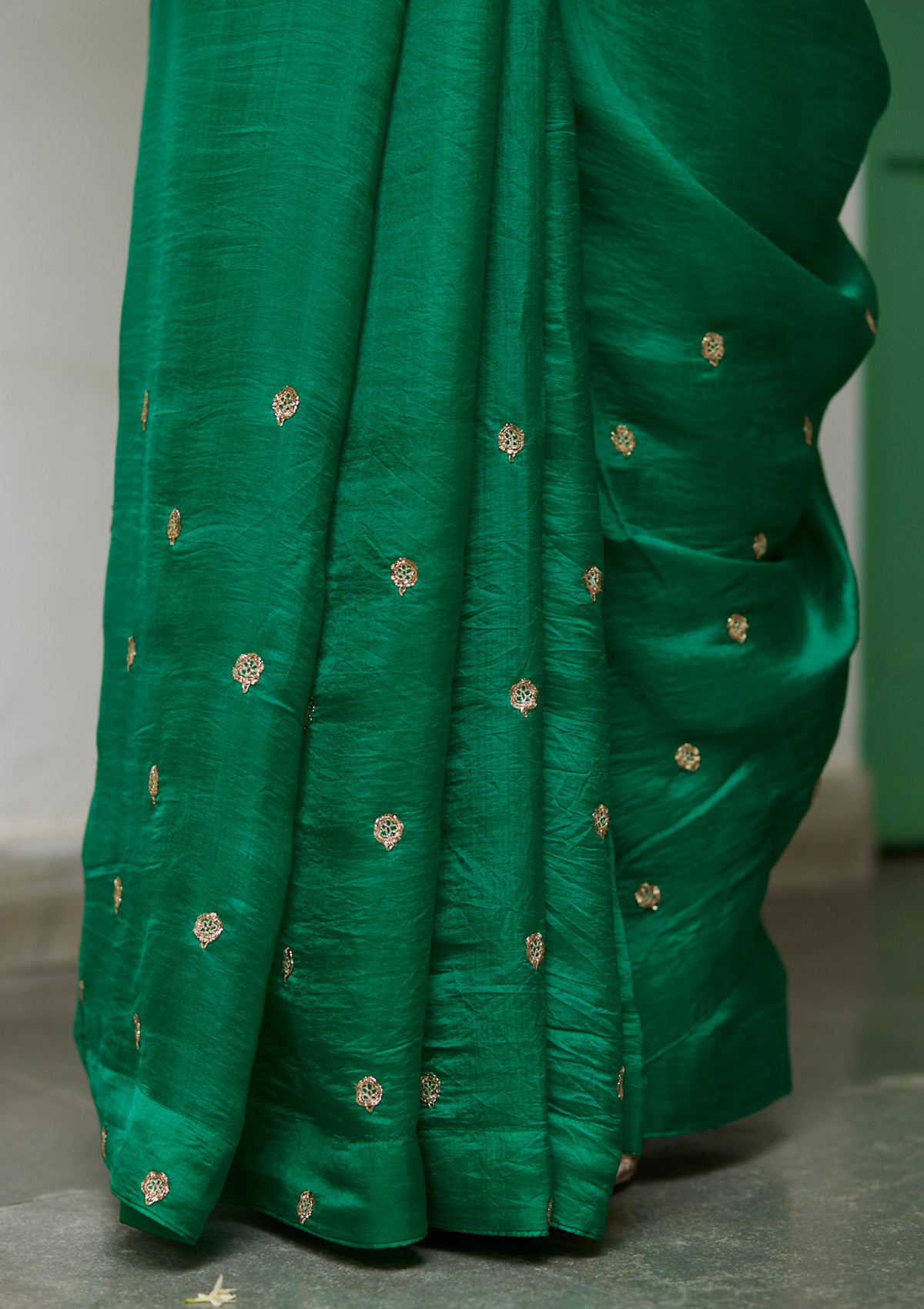 Emerald Zardozi Embroidered Saree