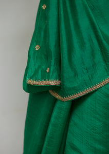 Emerald Zardozi Embroidered Saree
