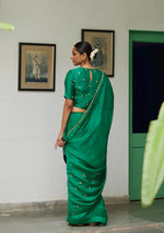 Load image into Gallery viewer, Emerald Zardozi Embroidered Saree
