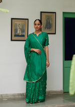 Load image into Gallery viewer, Emerald Zardozi Embroidered Saree
