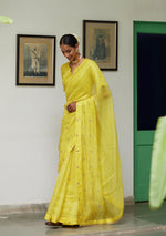 Load image into Gallery viewer, Canary Zardozi Embroidered Saree
