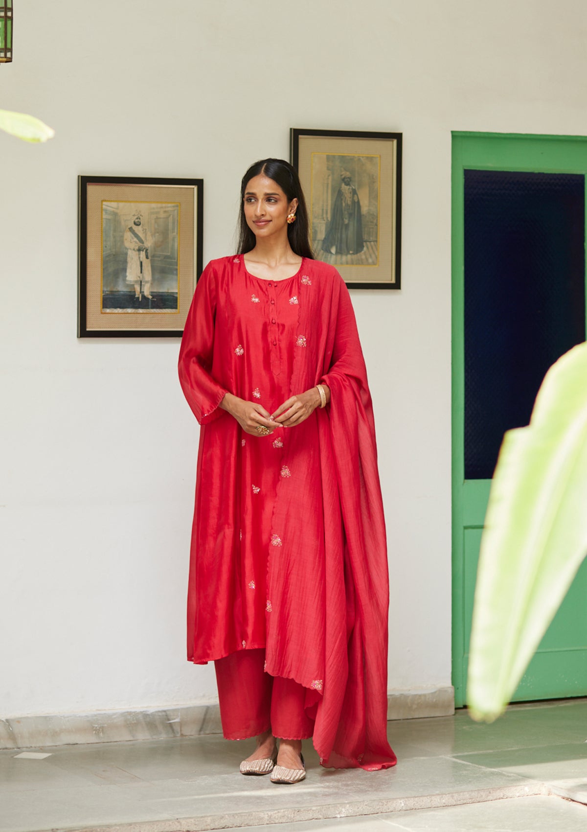 Scarlet Sequinned Kurta Set