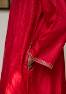 Scarlet Festive Silk Kurta Set