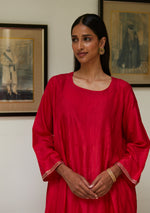 Load image into Gallery viewer, Scarlet Festive Silk Kurta Set
