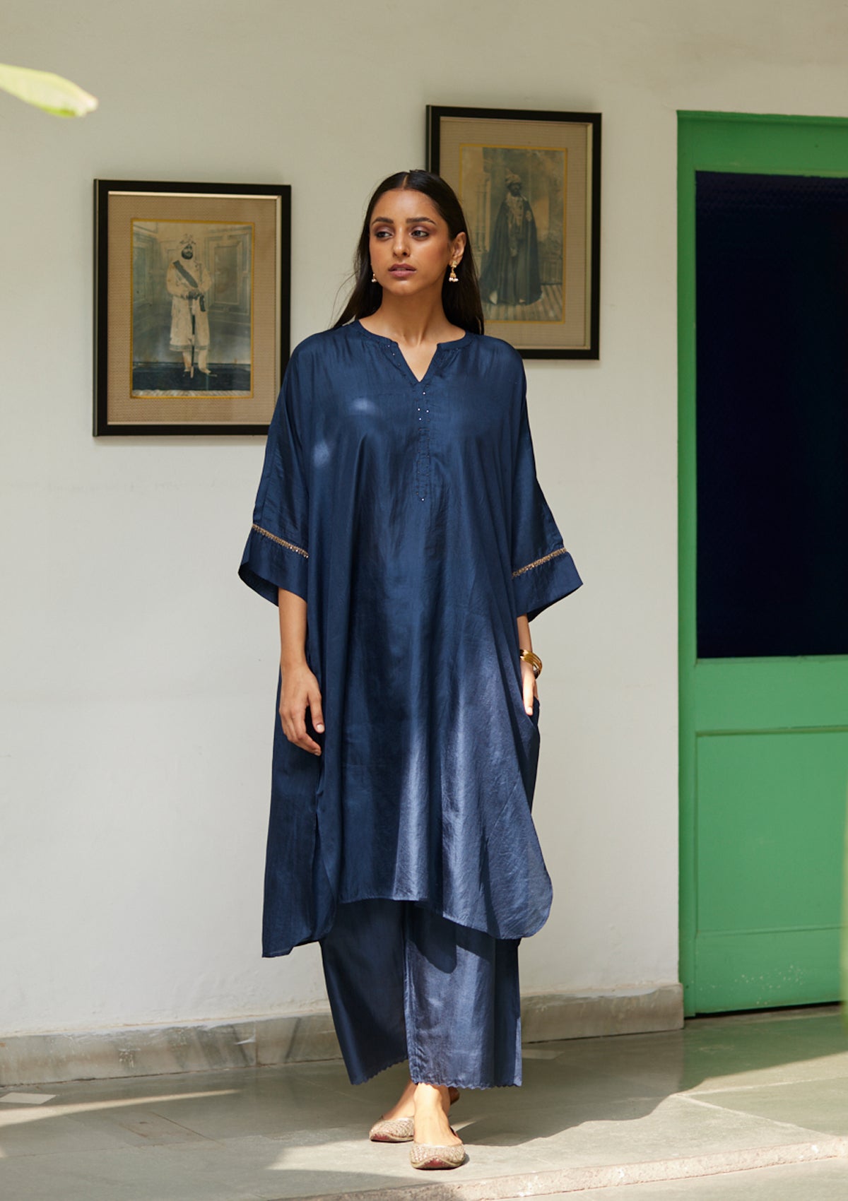 Midnight Blue Silk Kurta Set