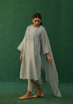 Load image into Gallery viewer, Powder Blue Lace Embroidered Kurta Set
