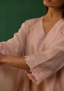 Blush Lace Embroidered Kurta Set