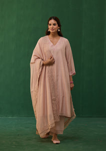 Blush Lace Embroidered Kurta Set