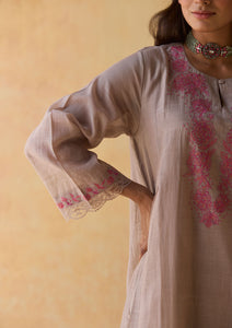 Slate Lace Embroidered Kurta Set