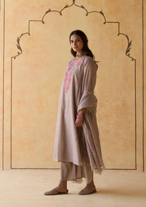 Slate Lace Embroidered Kurta Set