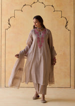 Load image into Gallery viewer, Slate Lace Embroidered Kurta Set
