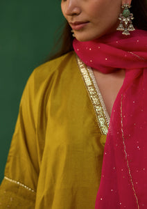 Ochre Gota Kurta Set