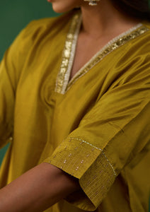 Ochre Gota Kurta Set