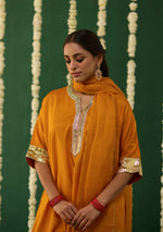 Load image into Gallery viewer, Saffron Gota Kurta Set
