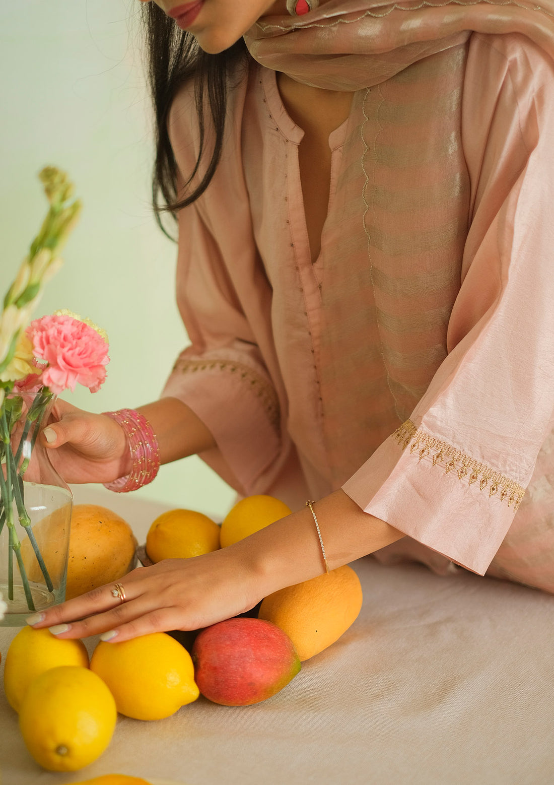 Blush Silk Kurta Set