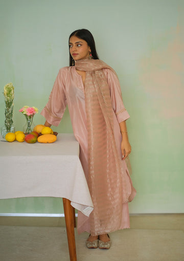 Blush Silk Kurta Set