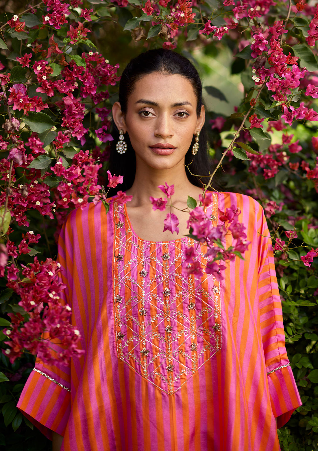 Fuchsia Stripe Kurta Set