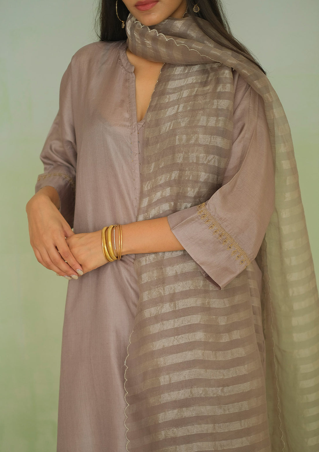 Slate Silk Kurta Set