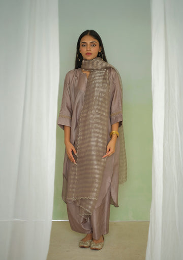 Slate Silk Kurta Set