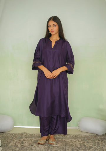 Violet Silk Kurta Set