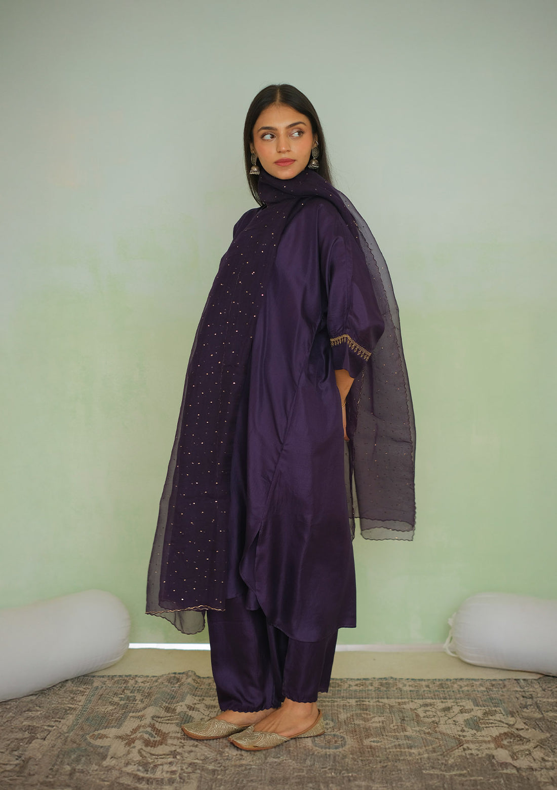 Violet Silk Kurta Set