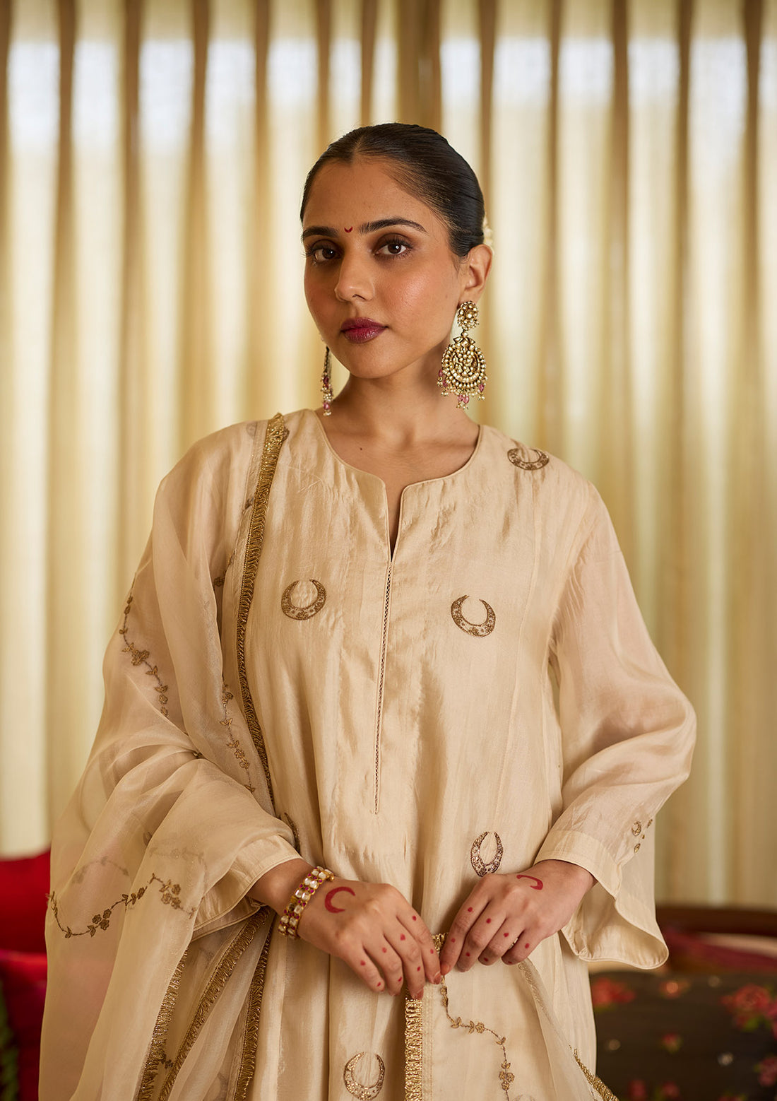 Ivory Chand Buta Kurta Set
